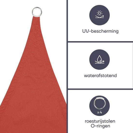 Perel Schattentuch, wasserabweisend, 5 x 5 m, 160 g/m², Polyester, quadratisch, terracotta