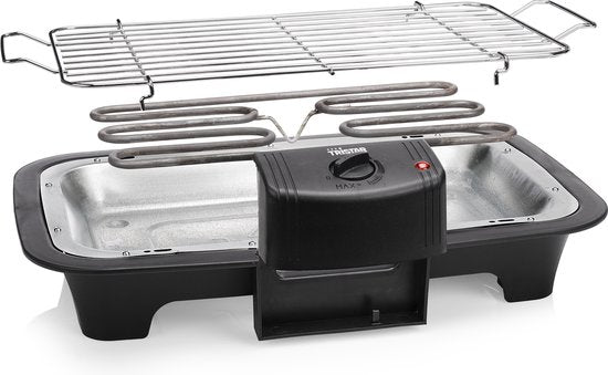 Tristar BQ-2883 Elektrogrill mit Standfuß - Stand- & Tischgrill - 2000W - Schwarz - Perfekt für Balkon oder Camping