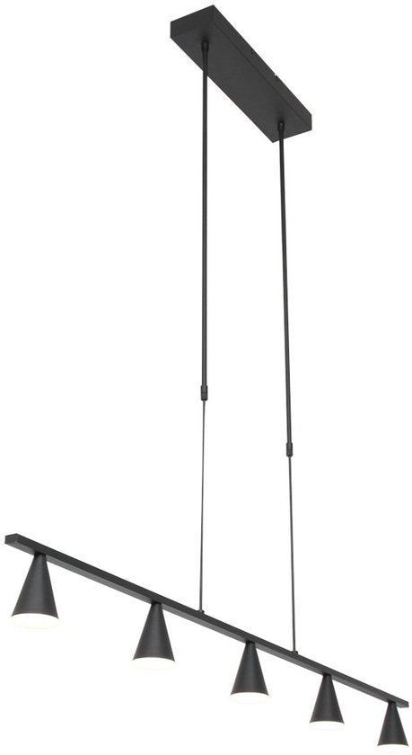 Hängeleuchte Vortex 3066ZW Schwarz, 5-flammig, Lichtfarbe einstellbar, höhenverstellbar, Kunststoff/Metall, Steinhauer