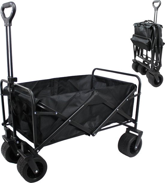 Zusammenklappbarer Wagen - 130 kg Tragkraft - Wagen mit stabilem Rahmen - 83x52x56 cm - Strandwagen - Breite Räder