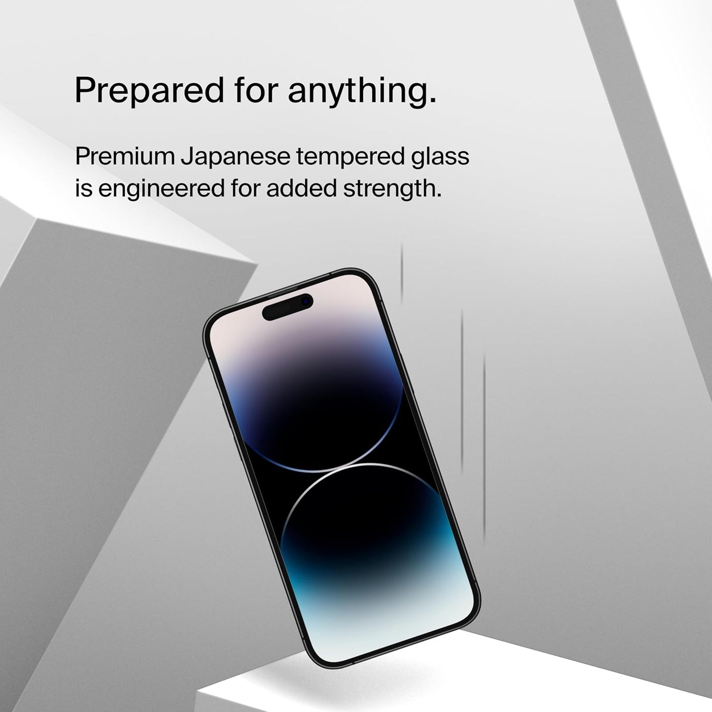 Belkin Privacy TempeRedGlass Displayschutzfolie für iPhone 14 Pro - 20 x 100 mm - Schwarz - Antimikrobiell, kratzfest und fingerabdruckabweisend