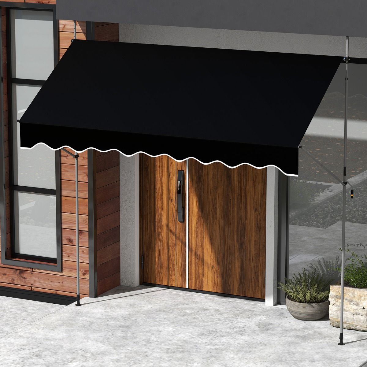 Coast Sonnenschutz ohne Bohren – manuell verstellbar – UV-beständig – schwarz 300 cm