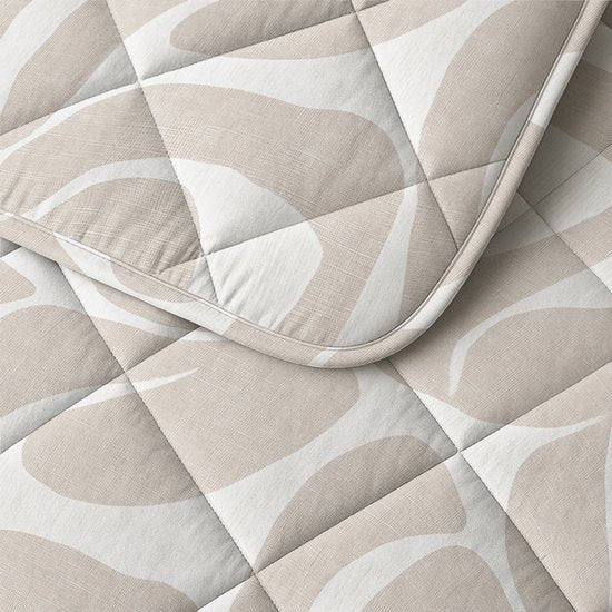 Sleeptime Waschbare Bettdecke ohne Bezug – inklusive Kissenbezug – Größe 200 x 200 cm – Taupe/Sand