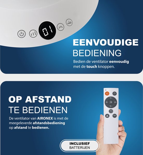 Aironex elektrische Heizung - Energieeffizient - Heizen und Kühlen - Design Ventilator - Luftkühler