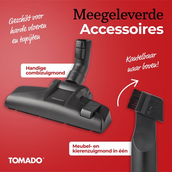 Tomado TVC2001B - Beutelloser Staubsauger - 2 Liter - Beutellos - HEPA 12-Filter - Leichtgewicht - Schwarz
