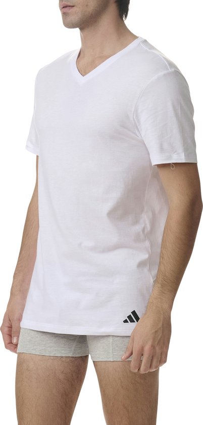 Adidas Sportswear – Active Core Cotton – T-Shirts mit V-Ausschnitt – Herren-Unterhemd – Weiß - Größe XL