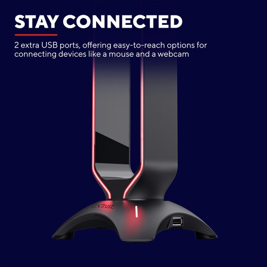 Trust GXT 265 Cintar RGB Headset-Ständer – Halterung für Gaming-Headsets – Kopfhörer-Ständer – RGB-Beleuchtung – Schwarz