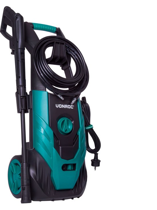 VONROC Hochdruckreiniger V18-1 1800W â€“ 140 bar â€“ 420 l/h â€“ inkl. 8m Schlauch, Reinigungsmitteltank und mehr