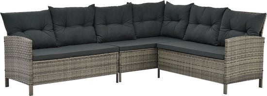 Sitzgarnitur aus Polyrotan - Manacor - Grau