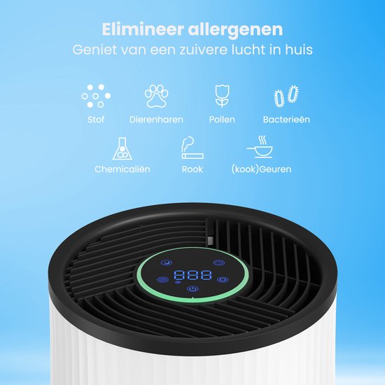 Auronic Luftreiniger Compact Pro - Mit HEPA 13-Filter - 150 m³/h - 30 m² - Aromatherapie-Funktion - 3 Stufen - Luftreiniger - Weiß