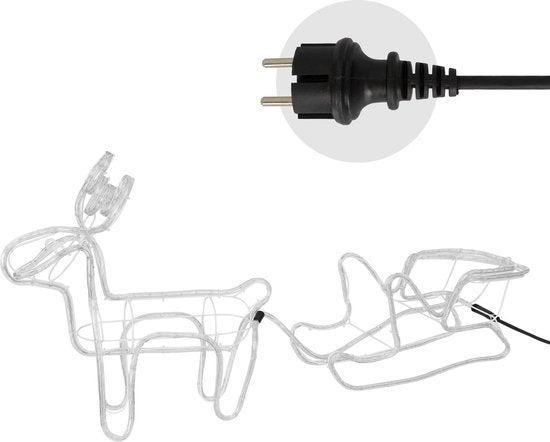 Westfalia Außenbeleuchtung - Rentier mit Schlitten - Warmweiß