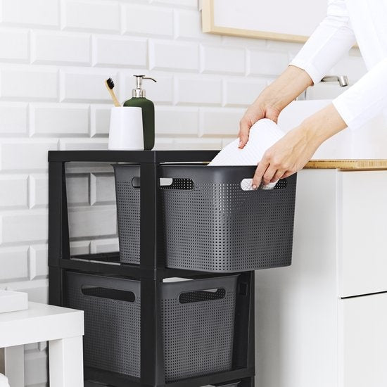 Rotho Tower Brisen - Schubladenschrank 3 x 16L mit Rollen - Anthrazit