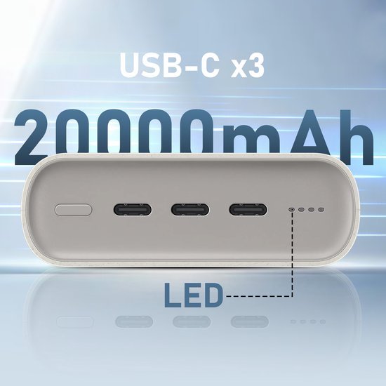 Samsung Powerbank mit Schnellladefunktion 45 W – 3x USB-C – 20.000 mAh – Beige