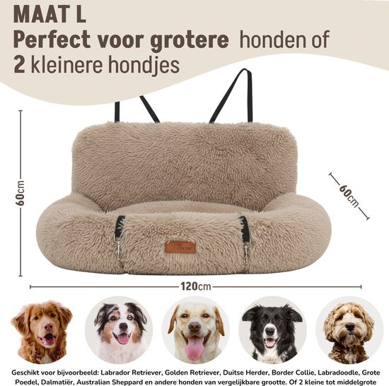 By Cee Cee Deluxe-Hundesitz für das Auto – Hundekorb für das Auto mit Sicherheitsgurt – Autokorb für Hunde – Hundesitz – Autositz – Mokka – Größe L – Otto