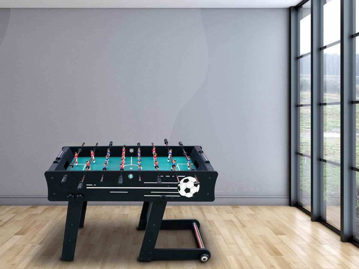 Cougar Scorpion Kickertisch klappbar in Schwarz - Kickertisch inkl. 2 Bälle und Punktezähler - Indoor Kickertisch 126x61x80cm