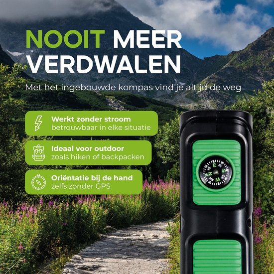 iSetchi Solar Powerbank 42800 mAh - Externer Akku - Notfallpaket - Solarstrom - Schnellladegerät - Mit Kompass und USB-C Kabel - Schnellladung 22.5W - Mit praktischer Taschenlampe - Grün/Schwarz