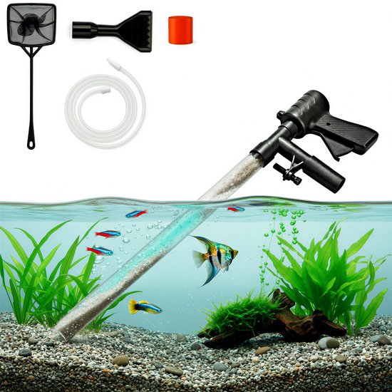 Pawesome - Aquarium Staubsauger - Bodenreiniger - Kiesreiniger Aquarium - Bodenstaubsauger - Batteriefrei
