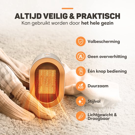 DO NOT SELL IN GERMANY -  Vulpes Goods® Tech - Elektroherd Pro - Elektrische Heizung für den Innenbereich - Heizlüfter - Keramischer Herd - Heizung - 2 Stufen - 1200W - LED-Anzeige - Weiß