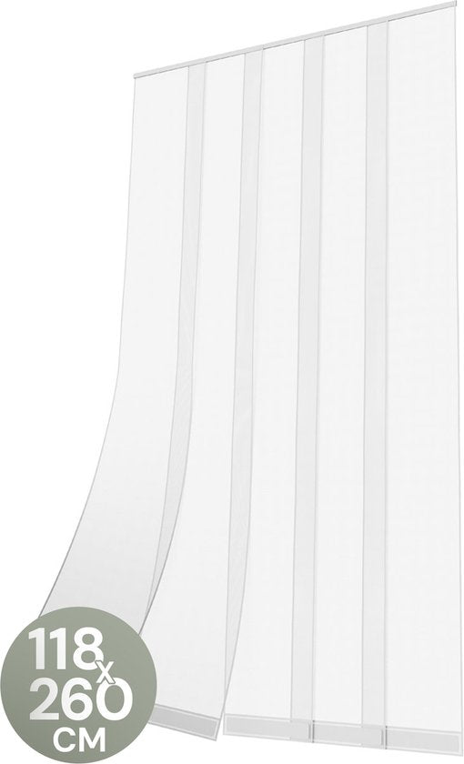 O'DADDY® Fliegengitter Lamellenvorhang - 118x260 cm - Türvorhang - Türtür - Verstellbares Design - Fiberglas - Türgitter Weiß