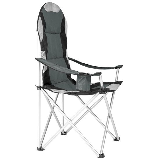 tectake Chair Basic Campingstuhl - faltbar - Grau/Schwarz