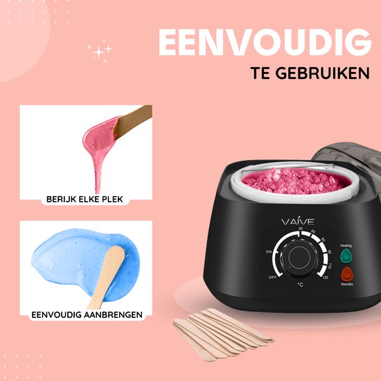 VAIVE Professional Wax Device - Wax Beans Heater - Haarentfernungsset - Heizung - Inklusive Hartwachsbohnen und Spateln