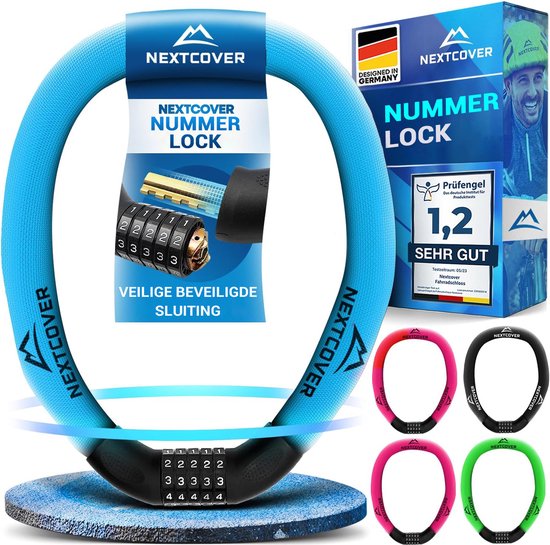 Nextcover Zahlenschloss – SafeSecure – 5-stellig – Kettenschloss – Blau