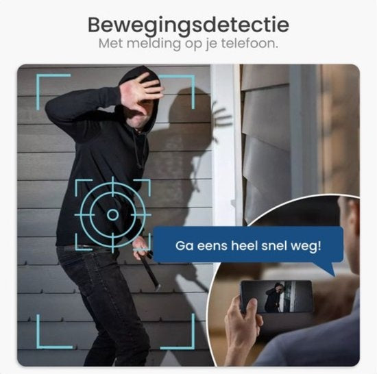 Gologi - Premium Überwachungskamera - Außen - mit Nachtsicht - 4MP - IP Kamera - Bewegungssensor - mit Kabel & Wifi - Schwarz