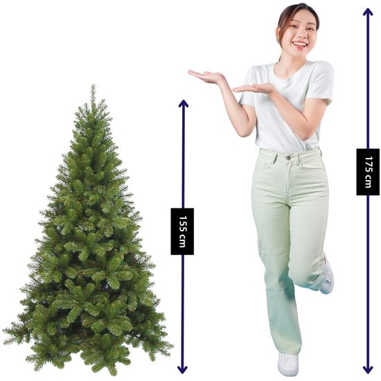 Triumph Tree Tuscan Kunstweihnachtsbaum – Weihnachtsdekoration für den Innenbereich mit natürlicher Form – Kunstbaum mit farbcodiertem Stecksystem – H 155 x Ø 99 cm – Grün