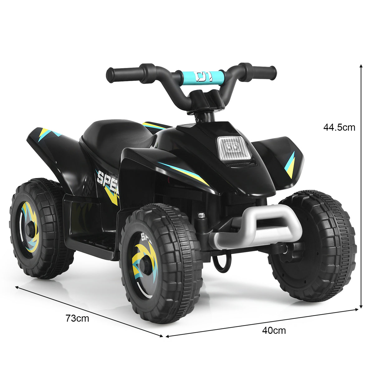 Coast Elektroauto für Kinder Elektro-Kinder-Quad Kinder-Motorrad 73 x 40 x 44,5 cm schwarz