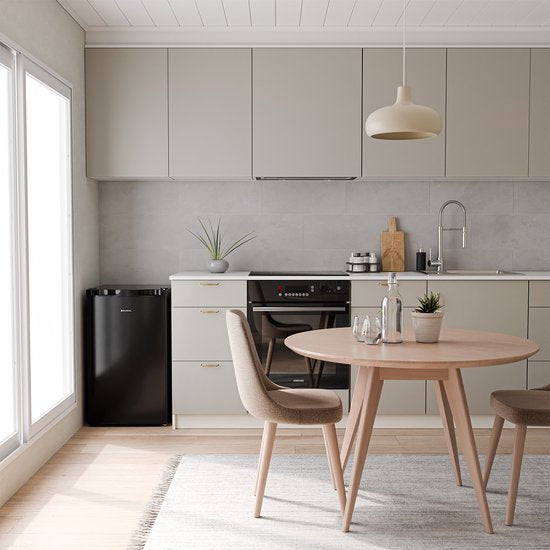KitchenBrothers Kühlschrank - 81L - Tischkühlschrank mit Gefrierfach - Eisfach - Frigo - Freistehend - Schwarz