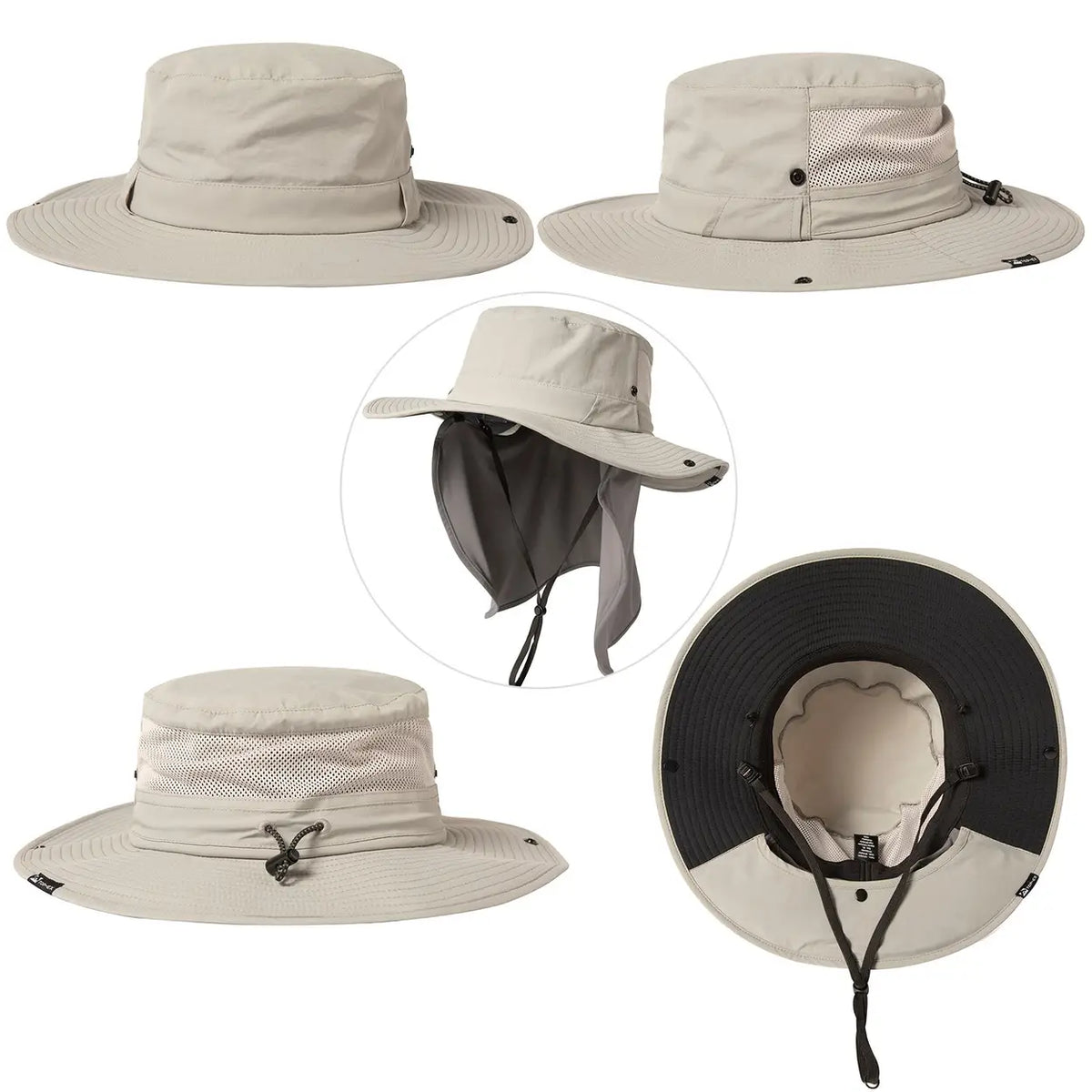 Top-Ex Sonnenhut mit Nackenschutz – UPF 50+ – M/L 57–59 cm – Grau