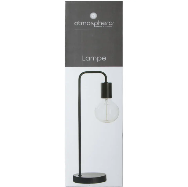 Atmosphera Tischlampe – Metall – E27 – 46 cm – Schwarz