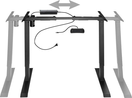 tectake - elektrischer Steh-Sitz-Schreibtisch - Tischgestell Piotr schwarz - verstellbar - Memory-Funktion - 402999