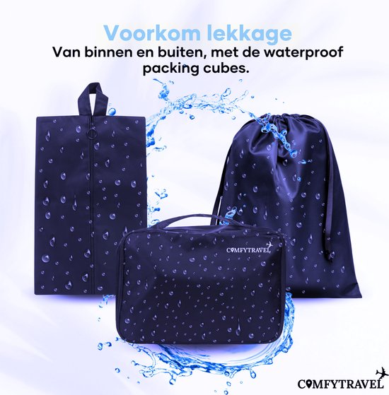 Comfytravel Packing Cubes Set - Koffer / Rucksack Reiseveranstalter - Reisezubehör - Wasserdicht / 8 Stück - Dunkelblau