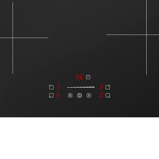 Inventum IKI7028 - Einbau-Induktionskochfeld - 70 cm - 4 Kochzonen - 1- oder 2-Phasen - Randlos - Schwarz