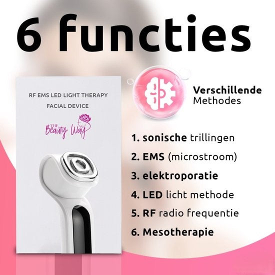 TheBeautyWay Skin Rejuvenator - 7 Stufen - Kabellos - Facelift Gerät - Facelift Geräte Damen - Facelift Gerät - Hautpflege - USB aufladbar - Gesichtsreinigung - Reduzieren Sie Akne, Linien, Falten und Müdigkeit