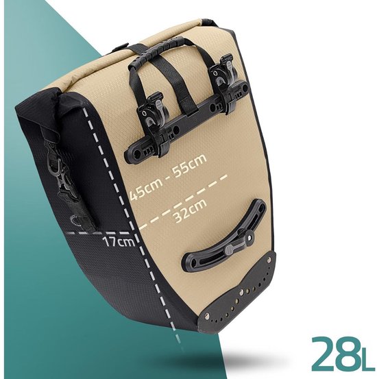 DailySupplies® Fahrradtasche (einseitig) – Wasserdichte Fahrradtaschen für Gepäckträger – Transporttasche mit Schultergurt und Tragegriff