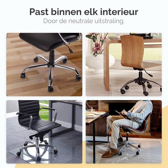 Goliving Bodenschutzmatte Bürostuhl - Bürostuhlmatte - PVC - Geräuschdämpfend - Für harte Böden - 120 x 150 cm - Transparent