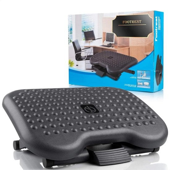 Strex Fußstütze Ergonomisch - Verstellbar - Anti-Rutsch - 34 x 44 x 11 cm - Schwarz