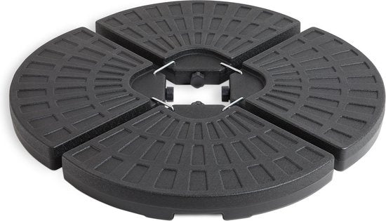 LIFA GARDEN Befüllbare Beschwerungsplatten - Sockel für Hängesonnenschirm in schwarz - Befüllbar mit Sand oder Wasser bis zu 50 kg - Wetterfest - 100 x 100 x 8 cm