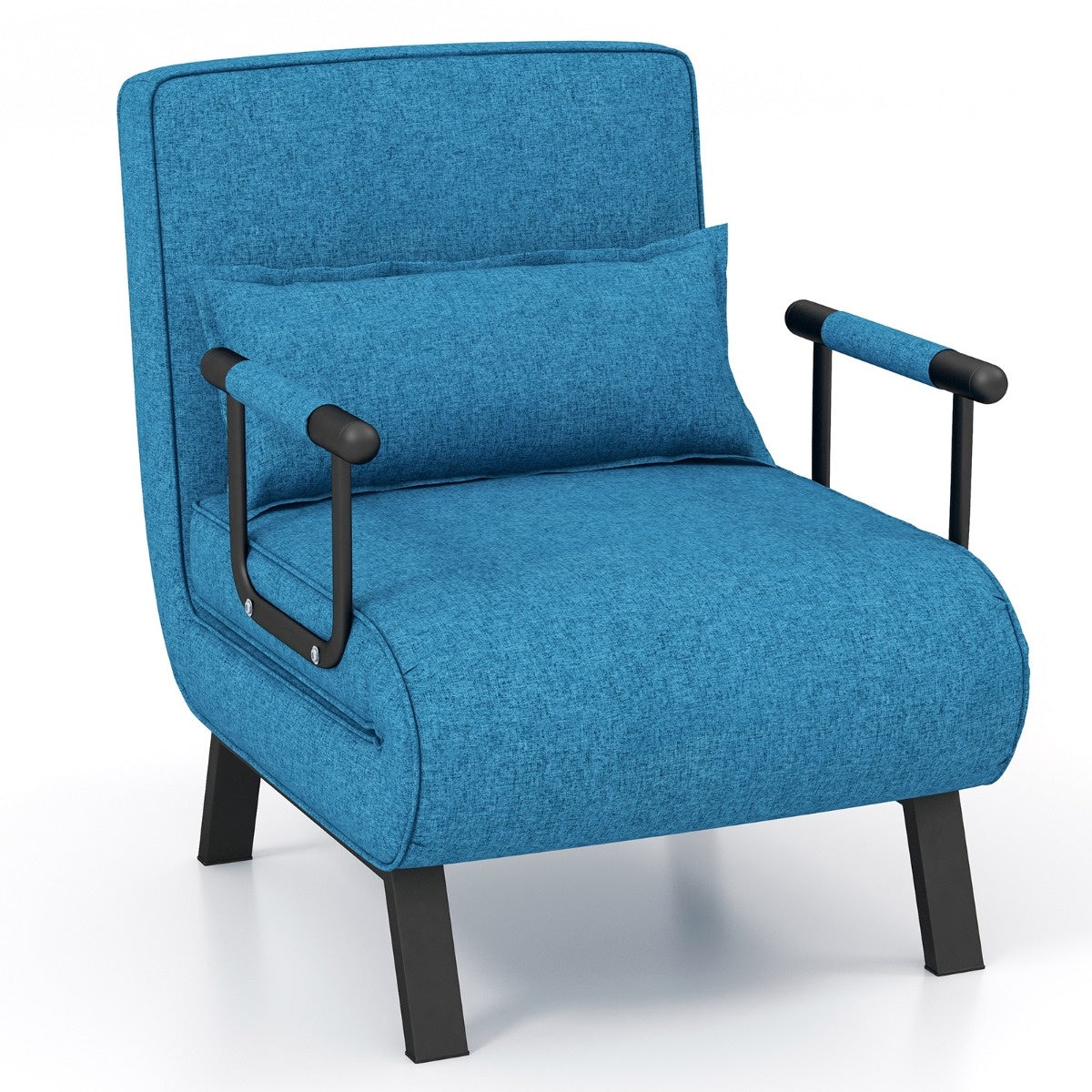 Coast Schlafsessel Sofa - 4-in-1, 5-Positionen verstellbar, Max. 150 kg - L 184 cm - Leinen/Metall - Blau