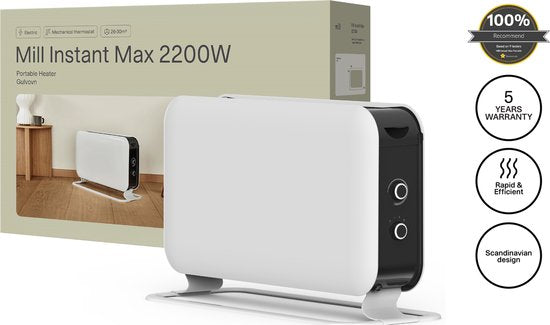 Mill CO2200MECMAX – Konvektorheizung im Design-Look – 2200 W – bis zu 30 m² – 5 Jahre Garantie