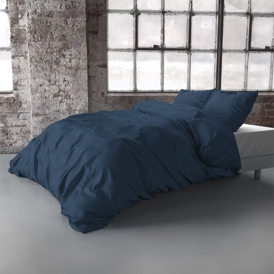 Zensation Satin Point – Bettbezug – Einzelbett – 140 x 200/220 + 1 Kissenbezug 60 x 70 – Blau