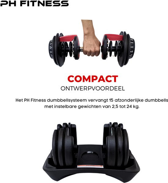 DH FitLife 2026 verstellbares Hantelset – 2,5 bis 25 kg – 18 Gewichtsstufen