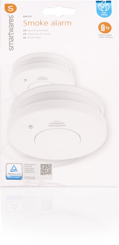 Smartwares 10.048.28 – Rauchmelder, 2er-Set, 85 dB – 1 Jahr Batterielebensdauer, 10 Jahre Sensorlebensdauer – TÜV-zertifiziert – Brandmelder