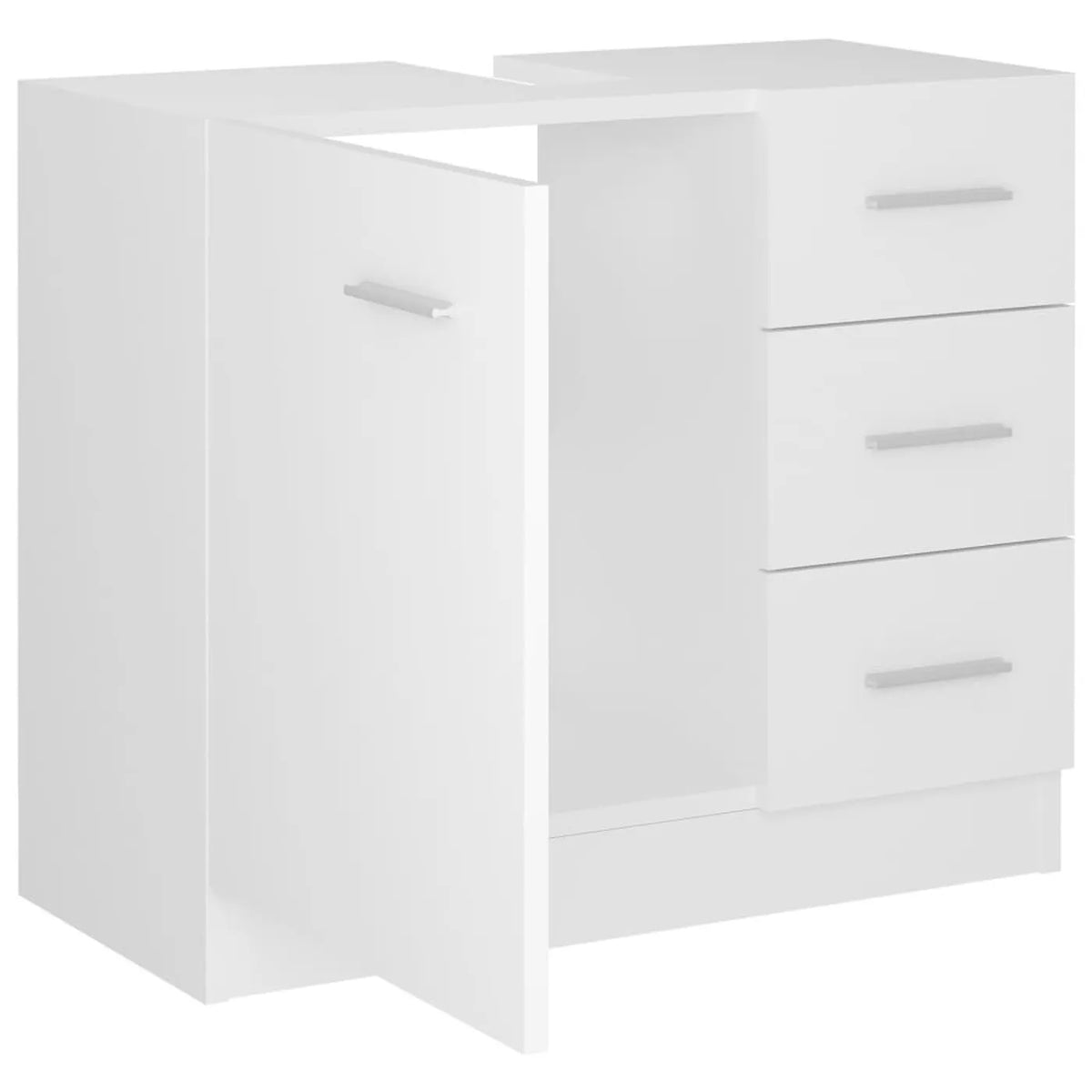 vidaXL Waschbeckenunterschrank und Badezimmerschrank 63 x 30 x 54 cm – Weiß – Holzverbundwerkstoff