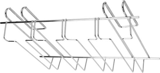 Weinregal für 12 Gläser - 34x25x9cm - Silbernes Metall - 12 Weingläser