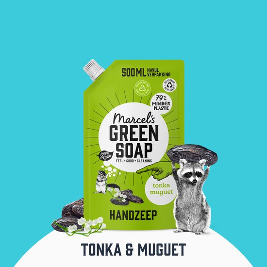 Marcel's Green Soap Handseife Nachfüllpackung – Tonka & Muguet – 500 ml