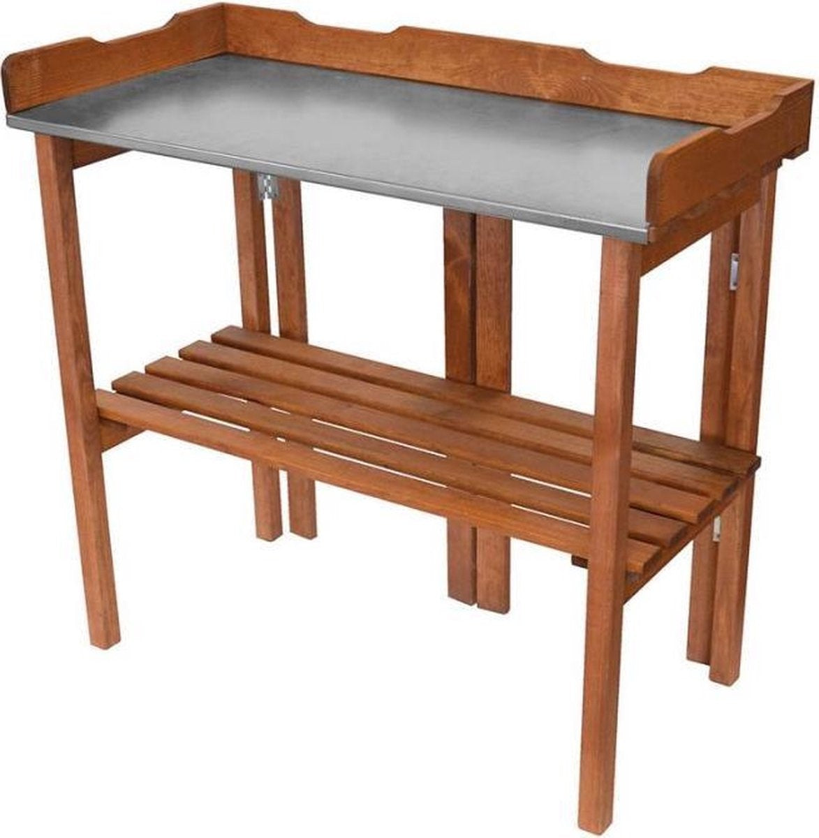 Garten Pflanztisch mit Zinkblatt - Holzregal - klappbar - 94 x 43 x 86 cm