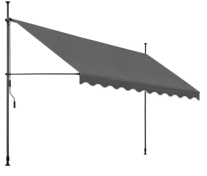 tectake Verstellbare Klemmmarkise mit Kurbel – 404968
